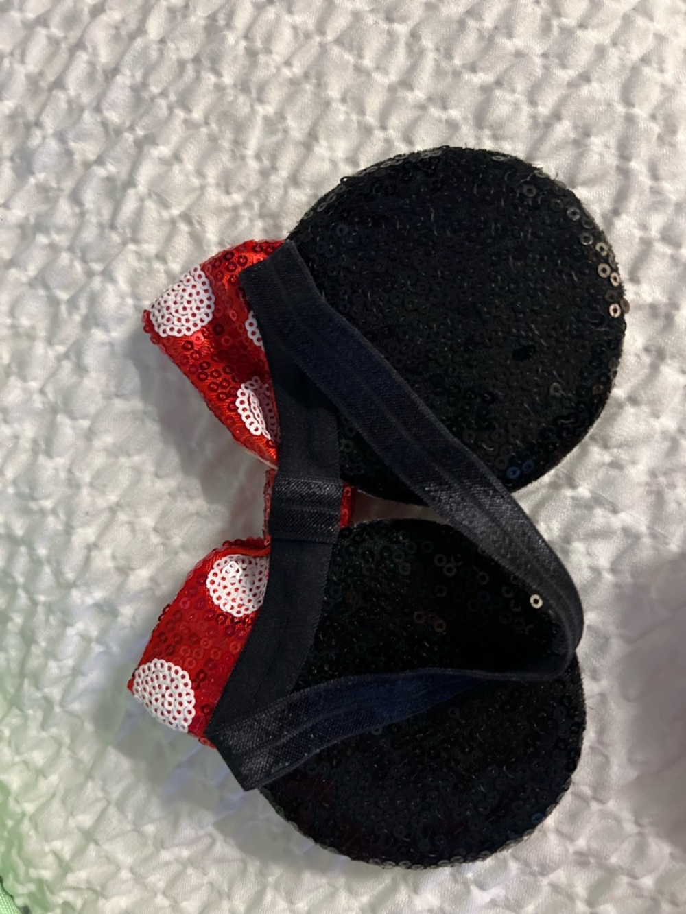 Disney Baby Minnie Mouse Ears Headband Polka Dot Sequin Disneyland Paris Toddler - Picture 2 of 5